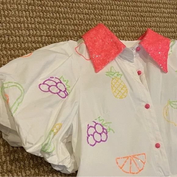 Queen of Sparkles Neon Fruit Dress Small - Picture 8 of 14